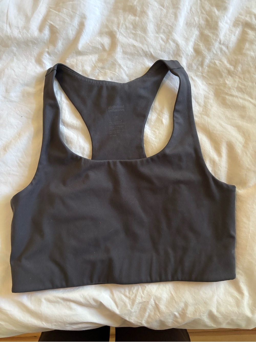 girlfriend collective Charcoal Racerback Sports Bra